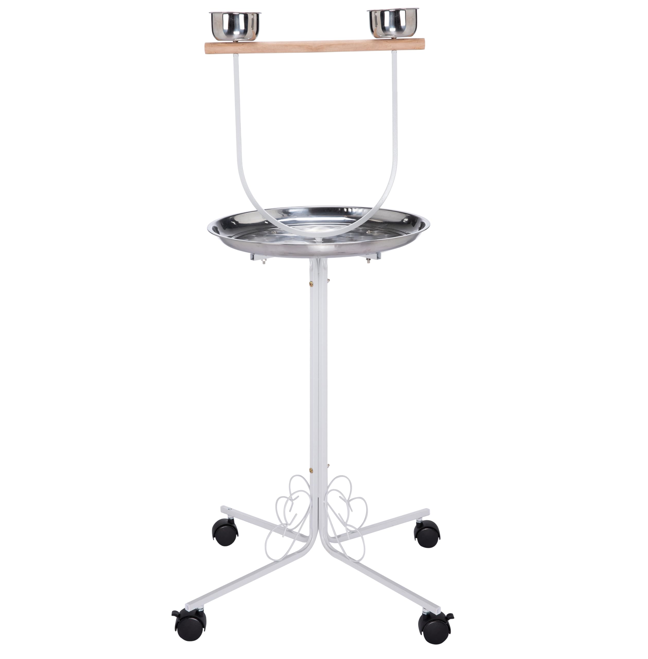 Image showcasing Egardenkart Premium Bird Play Top Stand with Wooden Perch and Stainles ...