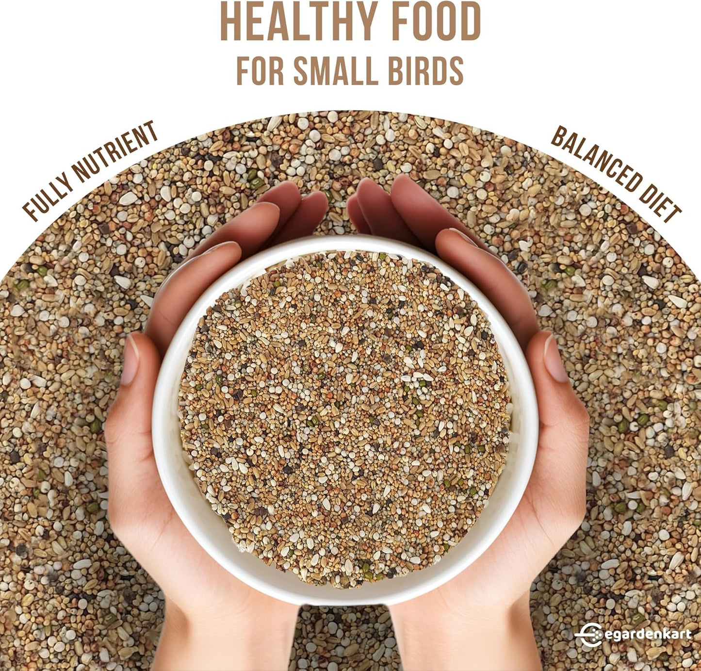 Egardenkart Wild Bird Food - Economic Bird Seed Mix for All types of Wild Birds | Bird Feed for Dove Pigeon Myna Lark Bulbul Sparrow Hoopoe | Bird Seeds Outdoor (20kgs, Small Seeds)