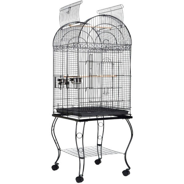 Parrot bird shop cages on wheels