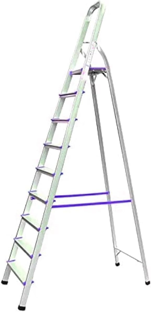 Egardenkart Aluminum Ladder with Anti-Slip Steps and Safety Handrail