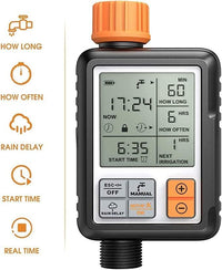 Egardenkart, Water Timer for Garden - Multifunctional, Garden Irrigation Timer for Automatic Irrigation System | Automatic Watering Timer with Intelligent Technology | Garden Water Timer (Orange)