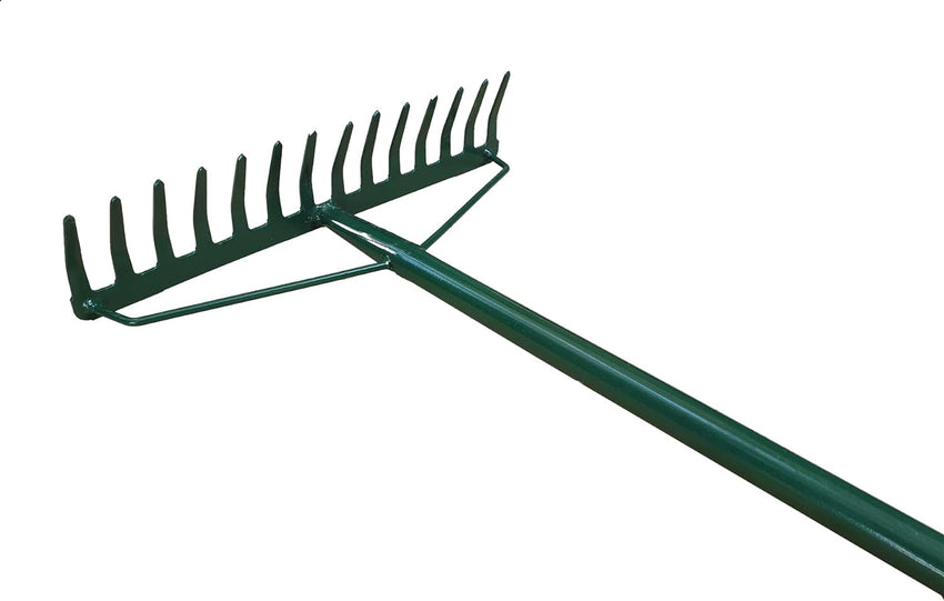 Egardenkart® Garden Rake Full Metal Heavy Duty Green