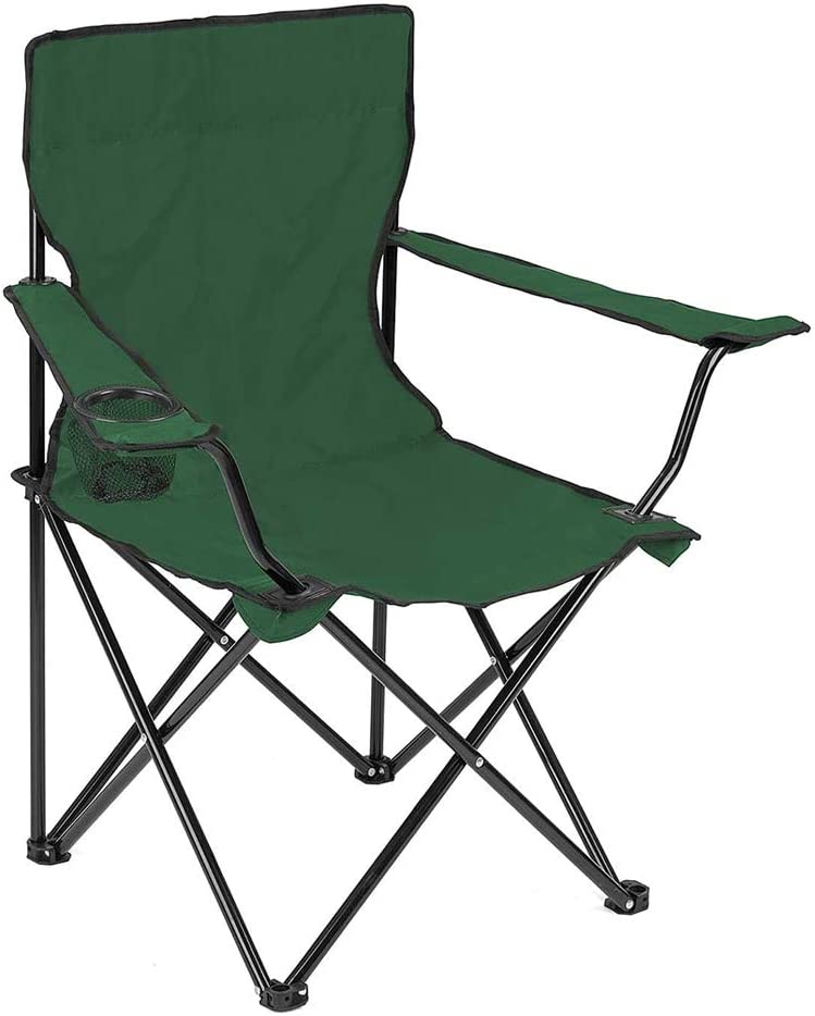 Egardenkart Camping Chair, Folding Camping Chairs for Adults with Armrests and Cup Holder and Carrying Bag, Lightweight Portable for Beach, Perfect for Caravan trips, BBQs, Garden, Picnic