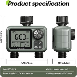 Egardenkart Water Timer for Garden Hose - Multifunctional Sprinkler Timer for Automatic Irrigation System | Hose Timer | Waterproof Irrigation Timer, Dual Outlet