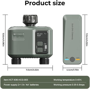Egardenkart Water Timer Wifi - Multifunctional Sprinkler Timer for Automatic Irrigation System | Hose Timer with Sprinkler Controller | Waterproof Irrigation Timer, Wifi Dual Outlet