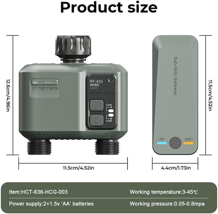 Egardenkart Water Timer Wifi - Multifunctional Sprinkler Timer for Automatic Irrigation System | Hose Timer with Sprinkler Controller | Waterproof Irrigation Timer, Wifi Dual Outlet