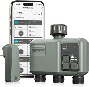 Egardenkart Water Timer WiFi - Multifunctional Sprinkler Timer for Automatic Irrigation System | Sprinkler Controller | Waterproof Irrigation, WiFi 3 Outlet