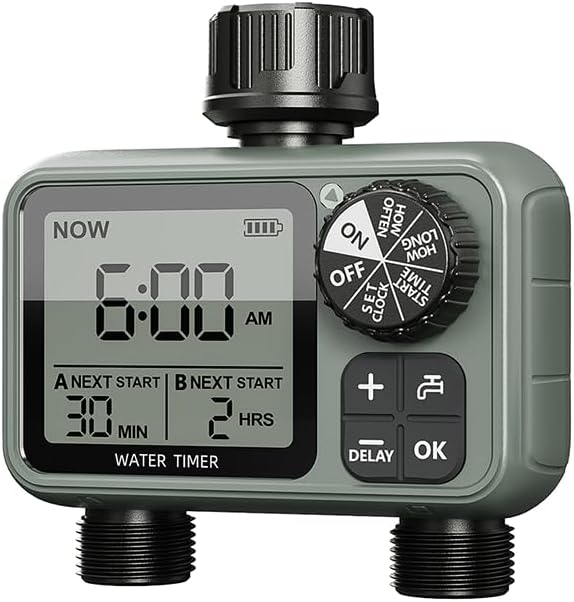 Egardenkart Water Timer for Garden Hose - Multifunctional Sprinkler Timer for Automatic Irrigation System | Hose Timer | Waterproof Irrigation Timer, Dual Outlet