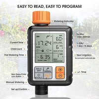 Egardenkart, Water Timer for Garden - Multifunctional, Garden Irrigation Timer for Automatic Irrigation System | Automatic Watering Timer with Intelligent Technology | Garden Water Timer (Orange)