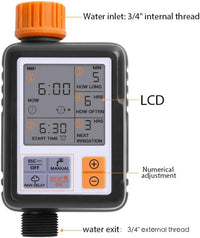 Egardenkart, Water Timer for Garden - Multifunctional, Garden Irrigation Timer for Automatic Irrigation System | Automatic Watering Timer with Intelligent Technology | Garden Water Timer (Orange)