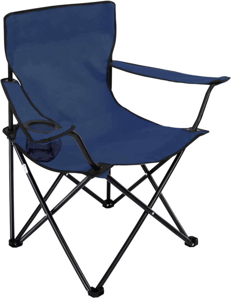 Egardenkart Camping Chair, Folding Camping Chairs for Adults with Armrests and Cup Holder and Carrying Bag, Lightweight Portable for Beach, Perfect for Caravan trips, BBQs, Garden, Picnic