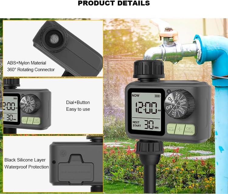 Egardenkart Dial Water Timer Black