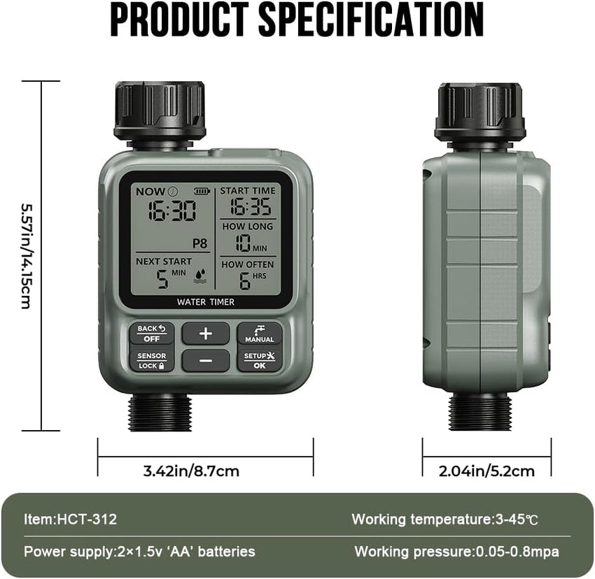 Egardenkart Water Timer for Garden - Multifunctional Irrigation Timer for Automatic Irrigation System | Large Screen Water Timer with Sprinkler Controller Intelligent Automatic Watering for Plants