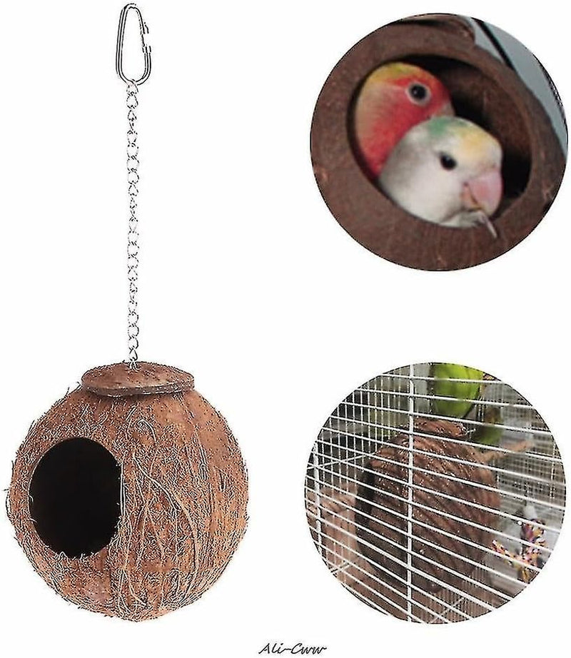 Egardenkart Handcrafted Hanging Wicker Bird Nest Shelter with Chain Hook