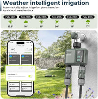 Egardenkart Water Timer Wifi - Multifunctional Sprinkler Timer for Automatic Irrigation System | Hose Timer with Sprinkler Controller | Waterproof Irrigation Timer, Wifi Dual Outlet