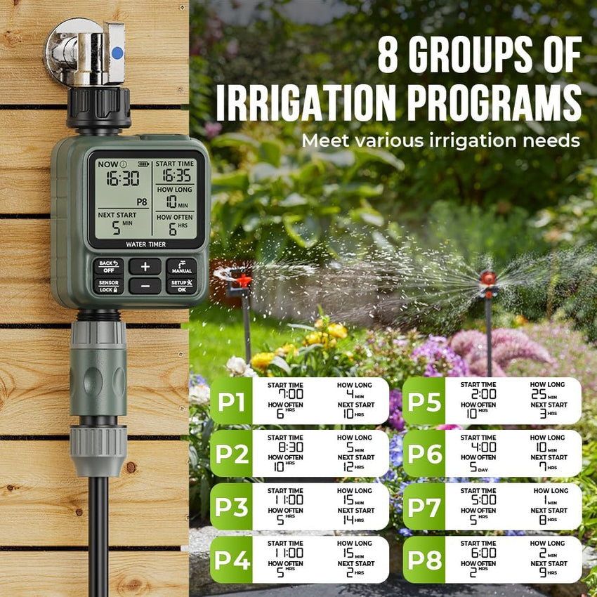Egardenkart Water Timer for Garden - Multifunctional Irrigation Timer for Automatic Irrigation System | Large Screen Water Timer with Sprinkler Controller Intelligent Automatic Watering for Plants