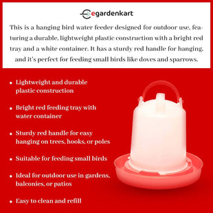 Egardenkart, Bird Water Feeder Outdoor -  Bird Water Dispenser for all Birds and Animals | Birds Water Feeder Outdoor
