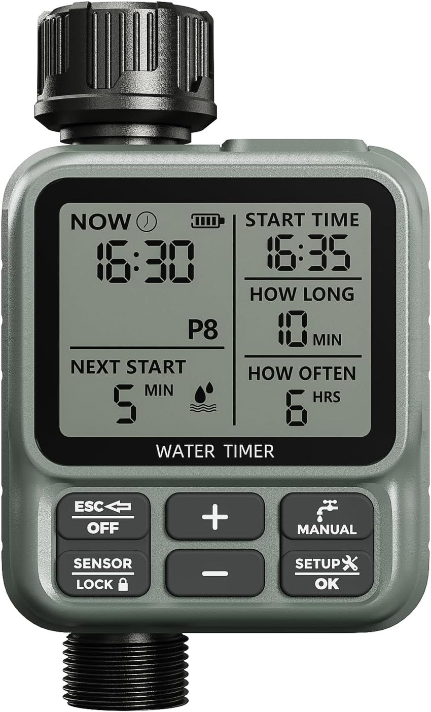 Egardenkart Water Timer for Garden - Multifunctional Irrigation Timer for Automatic Irrigation System | Large Screen Water Timer with Sprinkler Controller Intelligent Automatic Watering for Plants