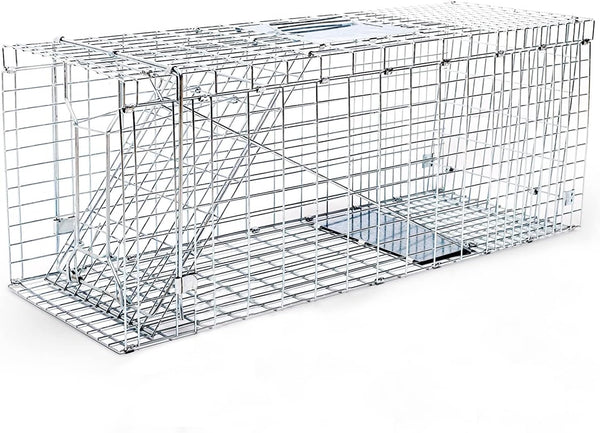 Cat Trap Live Animal Trap Easy Set One-Door Cage Trap for Raccoons, Stray Cats, Groundhogs, Opossums, and Armadillos Large