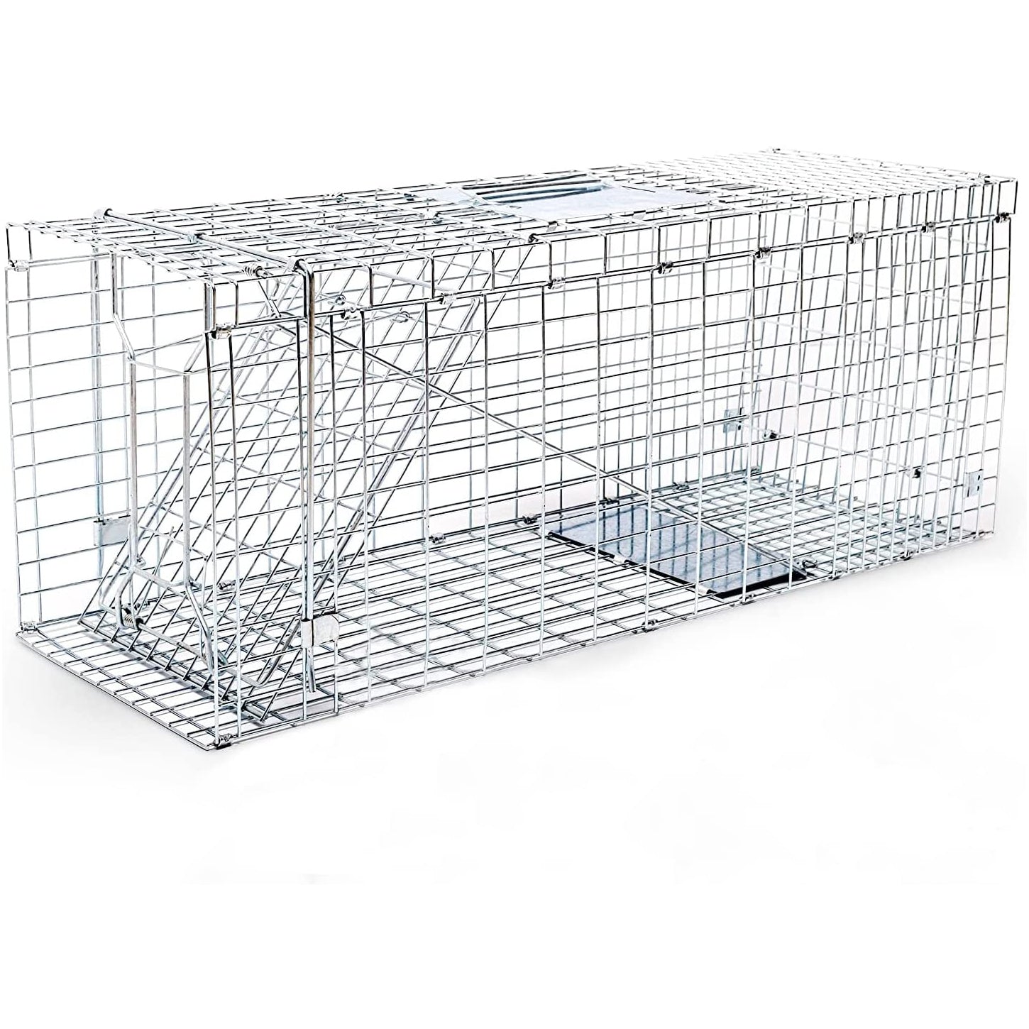 Cat Trap Live Animal Trap Easy Set One-Door Cage Trap for Raccoons, Stray Cats, Groundhogs, Opossums, and Armadillos Large