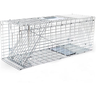 Cat Trap Live Animal Trap Easy Set One-Door Cage Trap for Raccoons, Stray Cats, Groundhogs, Opossums, and Armadillos (Large)