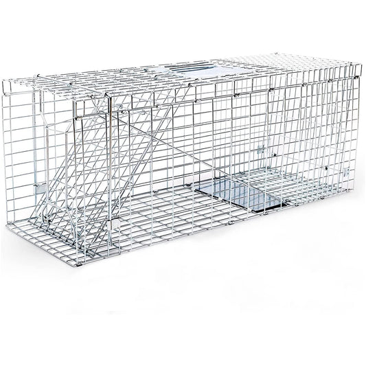 Cat Trap Live Animal Trap Easy Set One-Door Cage Trap for Raccoons, Stray Cats, Groundhogs, Opossums, and Armadillos Large