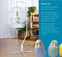 Egardenkart Heavy-Duty Tubular Steel Hanging Bird Cage Stand - Sturdy 4-Leg Support Base, Easy Assembly, 61x61x158cm