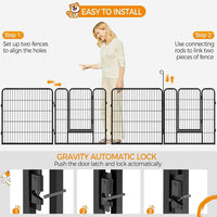 Egardenkart Heavy Duty Extra Wide Dog Playpen,8 Panels Outdoor Pet Fence for Medium/Small Animals Foldable Puppy