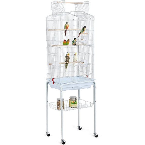 Bird Cages for Parakeets Cockatiels Finches Lovebirds Canaries Conures Budgies, Detachable Rolling Stand