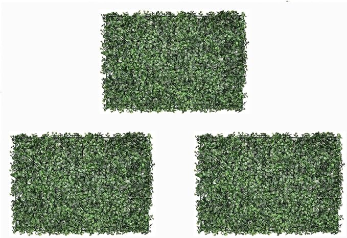 Egardenkart Artificial Boxwood Hedge Panels for Indoor Privacy, Greenery Wall Mat 40 x 60cm Style01