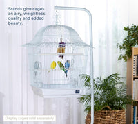 Egardenkart Heavy-Duty Tubular Steel Hanging Bird Cage Stand - Sturdy 4-Leg Support Base, Easy Assembly, 61x61x158cm