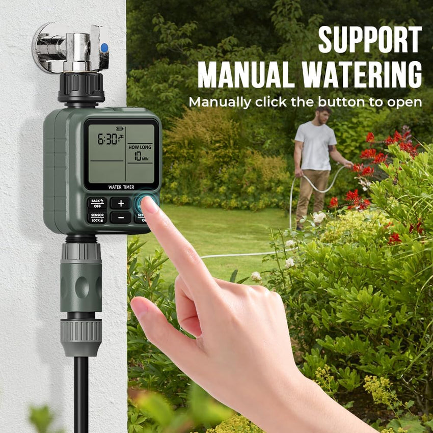 Egardenkart Water Timer for Garden - Multifunctional Irrigation Timer for Automatic Irrigation System | Large Screen Water Timer with Sprinkler Controller Intelligent Automatic Watering for Plants