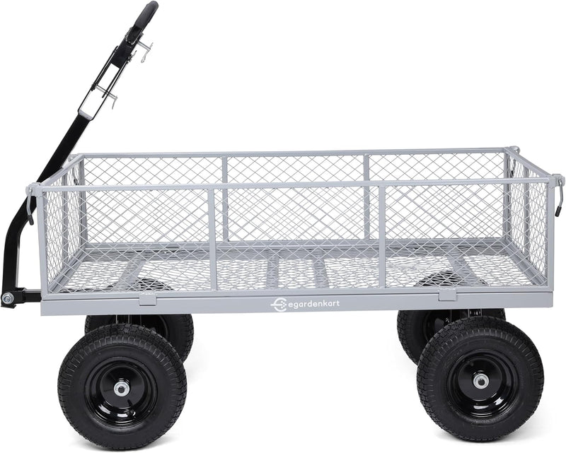 Egardenkart Heavy Duty Garden Cart, 500kg Capacity, Rugged Steel Frame & Removable Sides