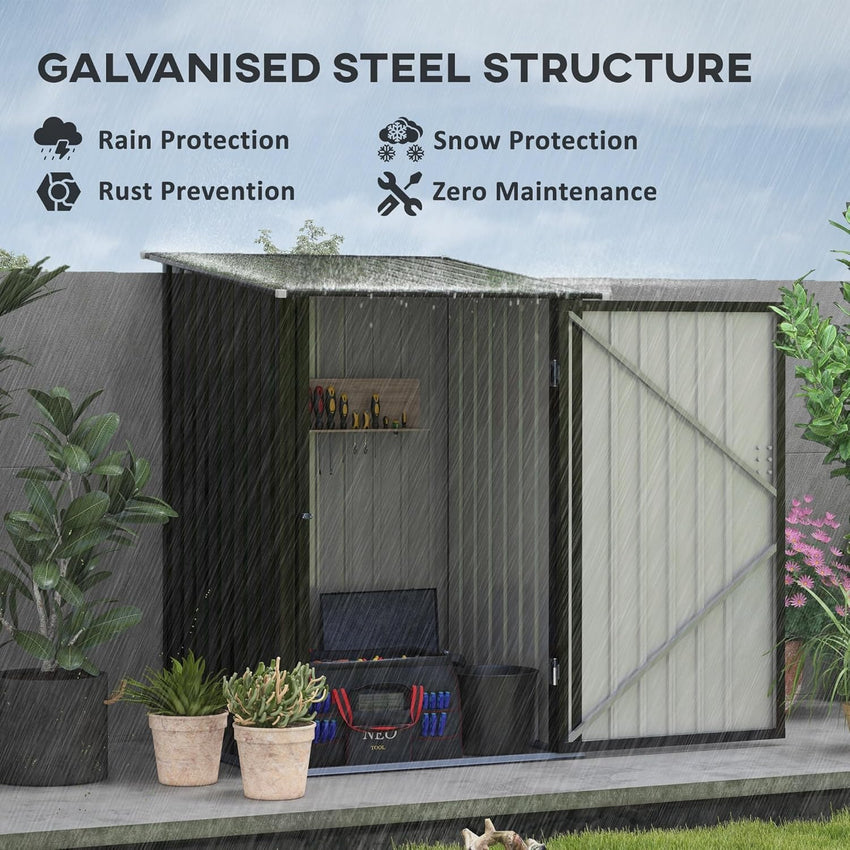 Egardenkart Compact Zinc Steel Storage Shed With Secure Locking System With Installation