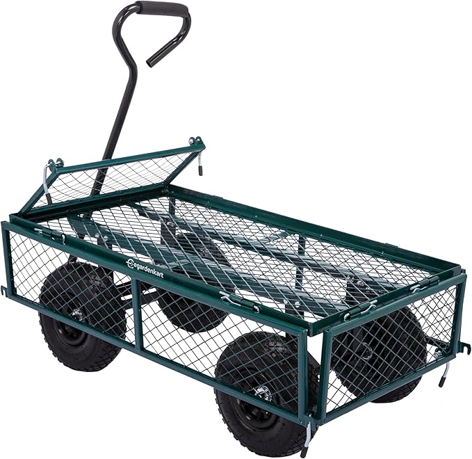 Egardenkart Heavy Duty Garden Wagon Cart 180kgs Capacity with Removable Sides.