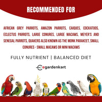 Egardenkart® Parrot Food Mix - Parrots Food with Fruit Blend | Bird Food for Parrot | Nutritionally Complete Bird Seed Mix | Bird Feed for Macaw, Cockatoo and All Parrots