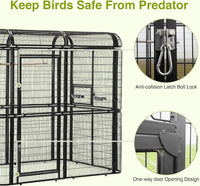 Egardenkart Aviary Large Walk-in Bird Cage - Heavy Duty Outdoor Aviary for Parrots, Macaws, Conures, Lovebirds, Finches, Parakeets, Cockatiels - Durable Pet House Birdcage