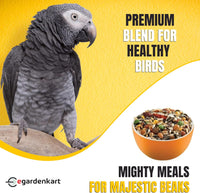 Egardenkart® Parrot Food Mix - Parrots Food with Fruit Blend | Bird Food for Parrot | Nutritionally Complete Bird Seed Mix | Bird Feed for Macaw, Cockatoo and All Parrots
