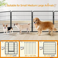 Egardenkart Heavy Duty Extra Wide Dog Playpen,8 Panels Outdoor Pet Fence for Medium/Small Animals Foldable Puppy