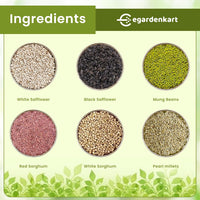 Egardenkart Wild Bird Food - Economic Bird Seed Mix for All types of Wild Birds | Bird Feed for Dove Pigeon Myna Lark Bulbul Sparrow Hoopoe | Bird Seeds Outdoor (20kgs, Small Seeds)