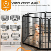 Egardenkart Heavy Duty Extra Wide Dog Playpen,8 Panels Outdoor Pet Fence for Medium/Small Animals Foldable Puppy