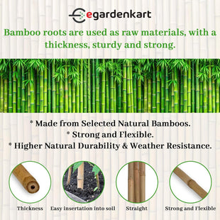 Egardenkart Bamboo Sticks for Plants - Garden Sticks for Strong Support | Long Plant sticks for Plant Support Stakes