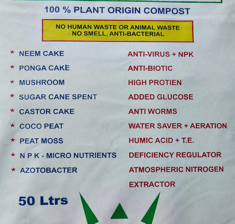 Shalimar Vegetarian Bio Organic Compost - 50 Ltr