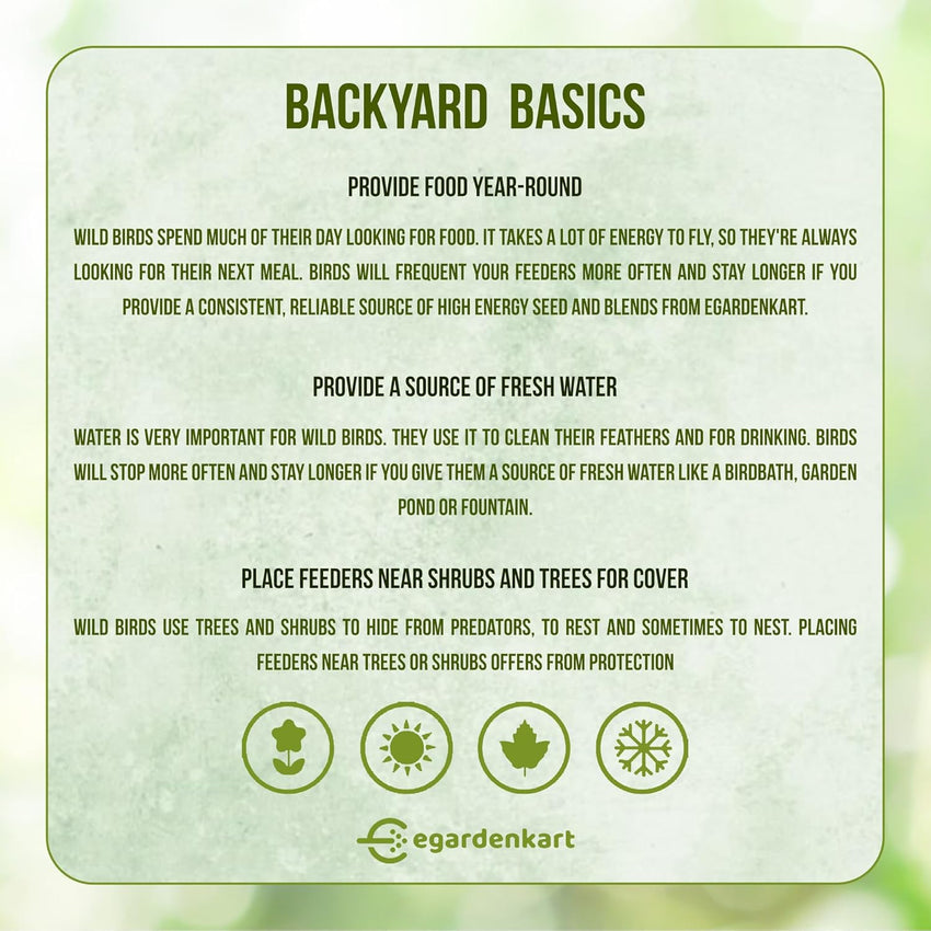 Egardenkart® Bird Food Daily Budget-Friendly - Wild Bird Feed for all Types of Wild Birds | Birds Food for Small Birds Dove Pigeon Myna Lark Bulbul Sparrow Hoopoe Seed Mix