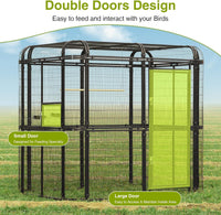 Egardenkart Aviary Large Walk-in Bird Cage - Heavy Duty Outdoor Aviary for Parrots, Macaws, Conures, Lovebirds, Finches, Parakeets, Cockatiels - Durable Pet House Birdcage