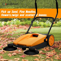 Egardenkart, Walk-Behind Outdoor Hand Push Sweeper - 2.66 Gallon Capacity, 27.5" Sweeping width, Sweeps up to 19,000 ft²/Hour,