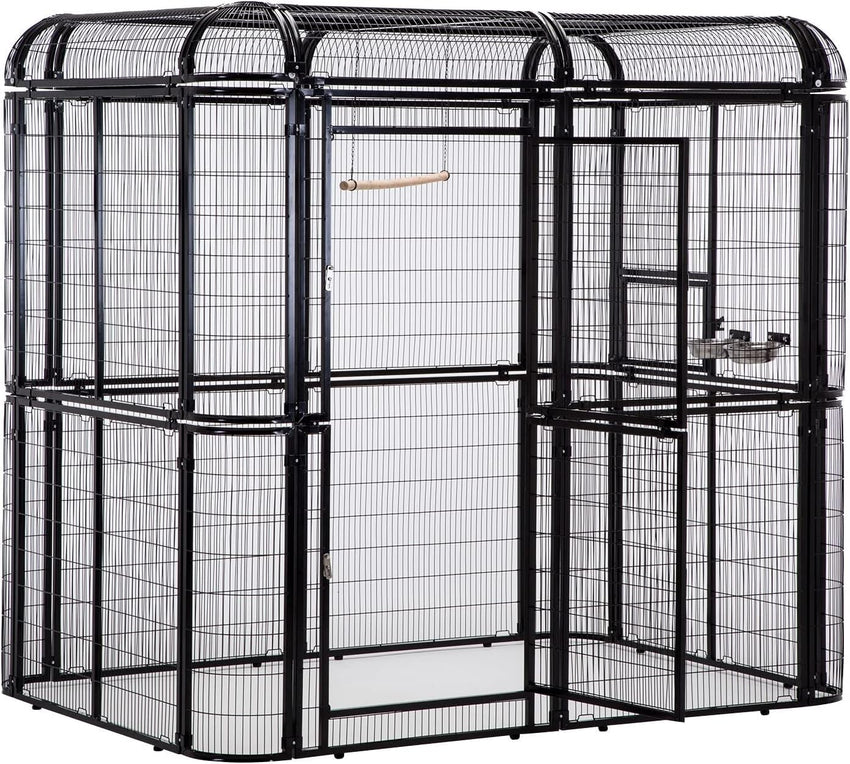 Egardenkart Aviary Large Walk-in Bird Cage - Heavy Duty Outdoor Aviary for Parrots, Macaws, Conures, Lovebirds, Finches, Parakeets, Cockatiels - Durable Pet House Birdcage