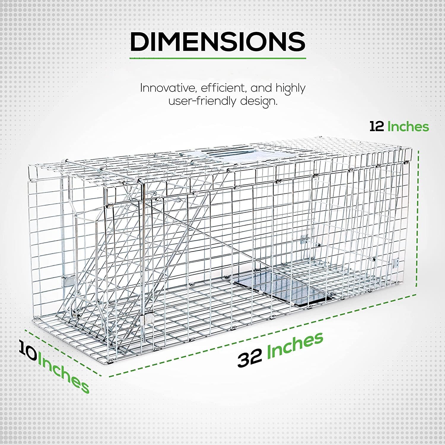 Cat Trap Live Animal Trap Easy Set One-Door Cage Trap for Raccoons, Stray Cats, Groundhogs, Opossums, and Armadillos Large