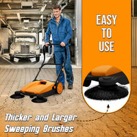Egardenkart, Walk-Behind Outdoor Hand Push Sweeper - 2.66 Gallon Capacity, 27.5" Sweeping width, Sweeps up to 19,000 ft²/Hour,