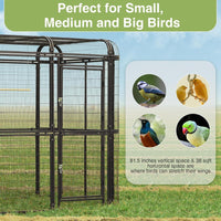 Egardenkart Aviary Large Walk-in Bird Cage - Heavy Duty Outdoor Aviary for Parrots, Macaws, Conures, Lovebirds, Finches, Parakeets, Cockatiels - Durable Pet House Birdcage